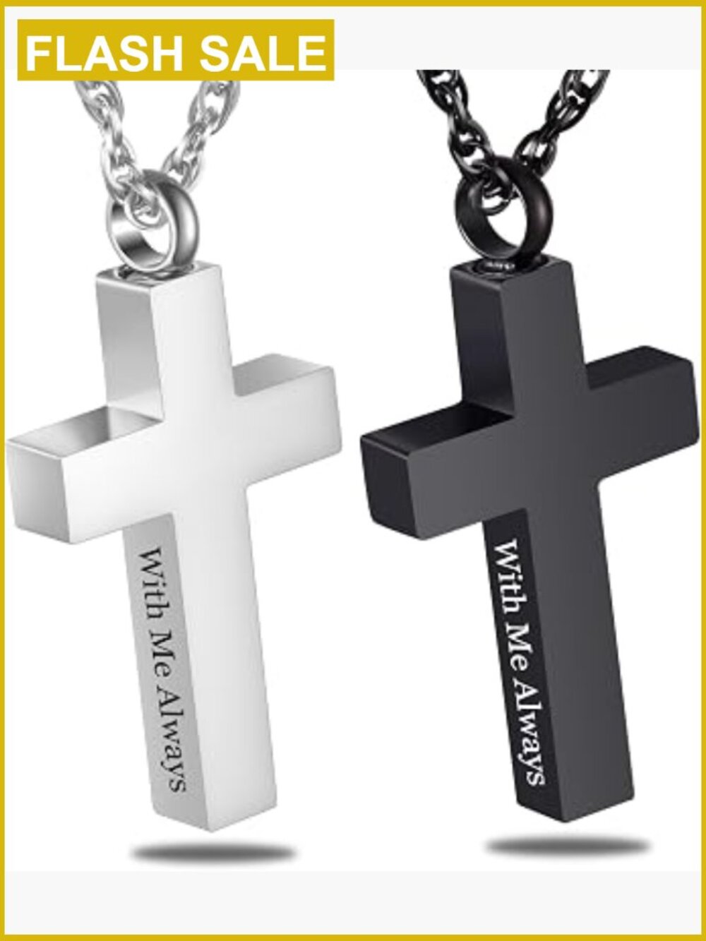 Cremation Cross Necklace Urn Pendant Stainless Steel Ashes Holder Memorial